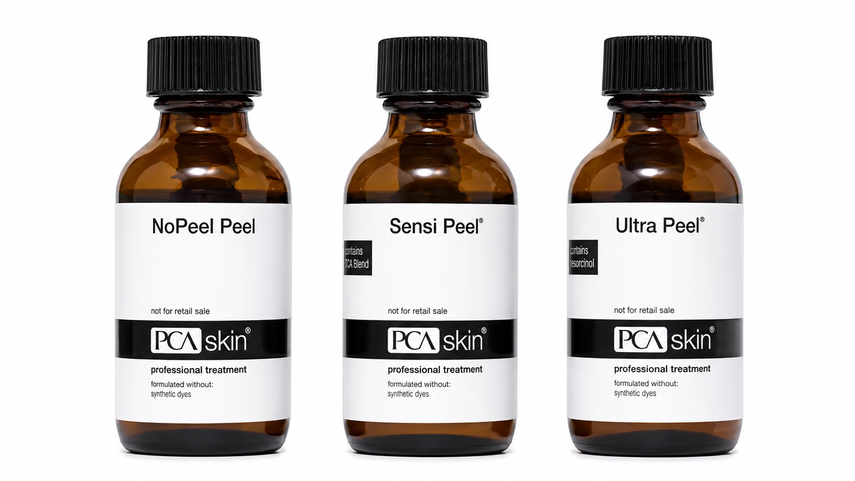 PCA professional superficial chemical peel solutions used for cosmetic chemical peels in Plano