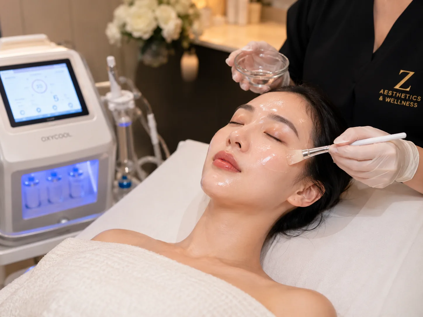Illustrative Korean Glass Skin Therapy service photography