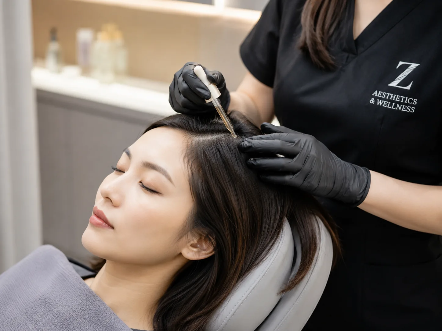 Illustrative Scalp Wellness Therapy service photography
